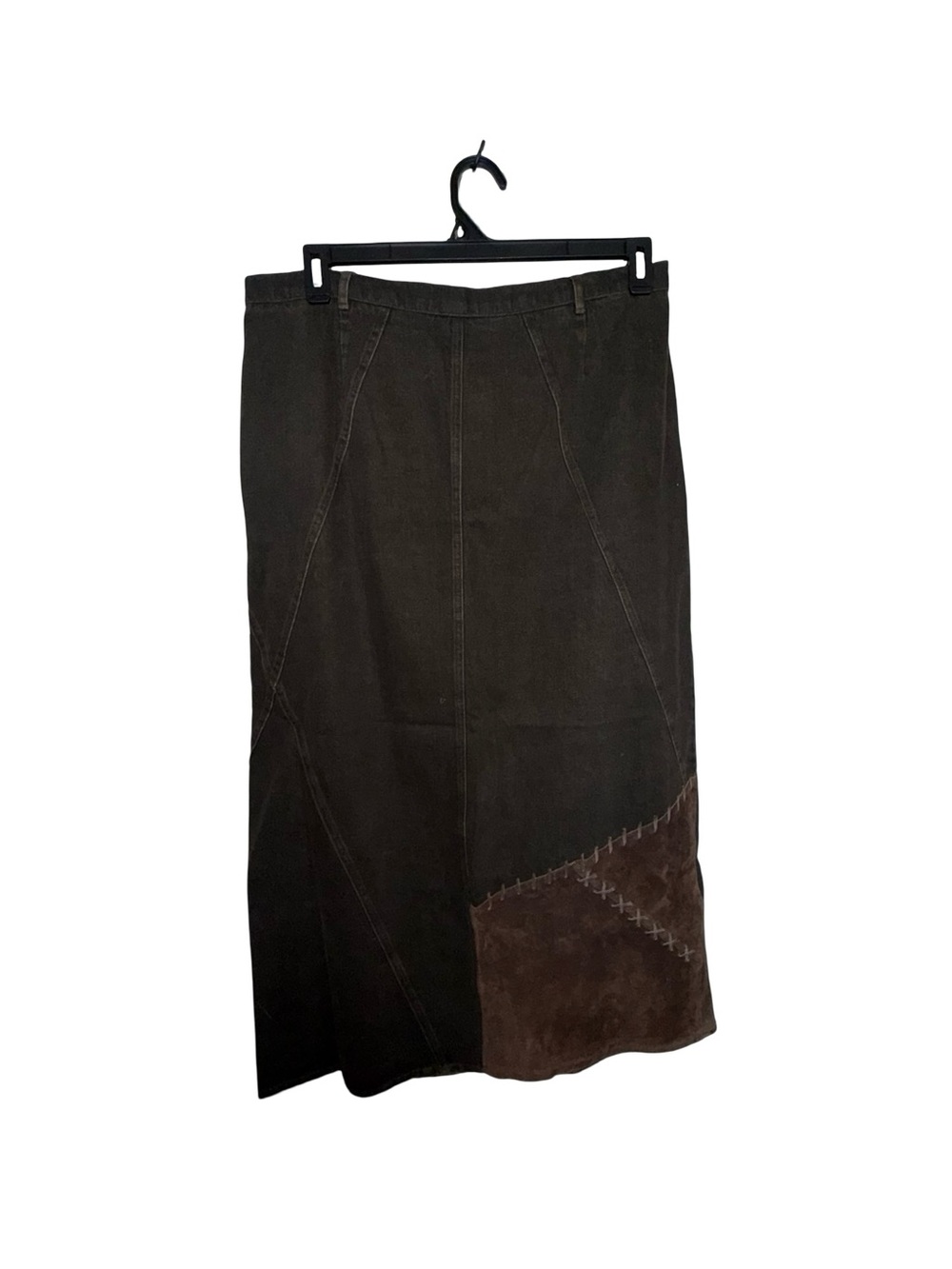 Vintage Nancy Bolen City Girl Skirt Size 16 Black Brown Boho Western